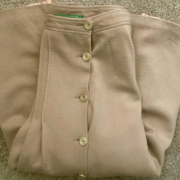 Vintage Cacharel Paris Wool Pleated Skirt Camel Tan Size 6/38 Knee Length A-Line - Picture 16 of 16